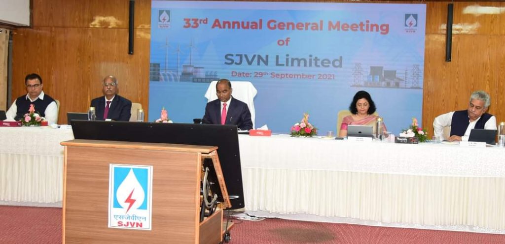 SJVN clocks highest ever profit of Rs 2168.67 Cr in 2020-21 SJVN clocks highest ever profit of Rs 2168.67 Cr in 2020-21 HIMACHAL HEADLINES