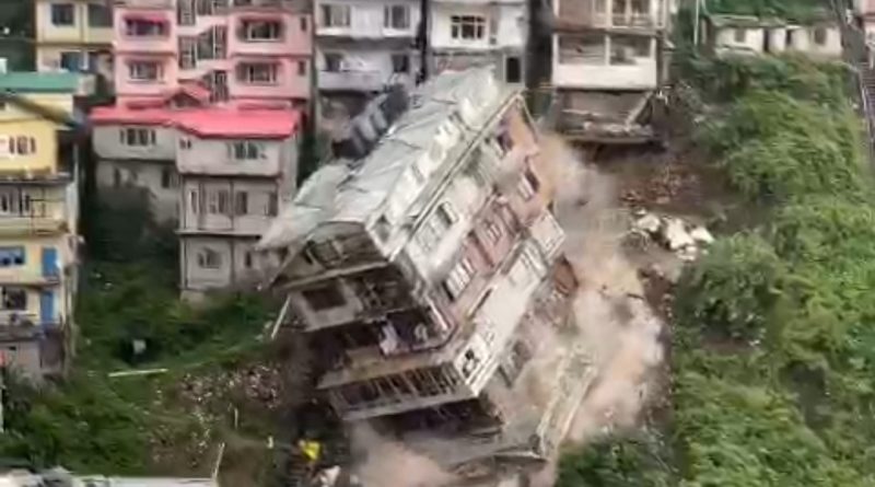 Heavy rainfall: 8 Story building collapse in Shimla town HIMACHAL HEADLINES