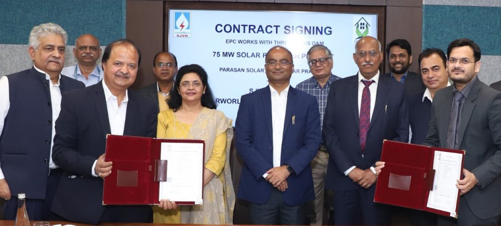 SJVN signs Contract Agreement for EPC of 75 MW Solar Project at Parasan Solar Park HIMACHAL HEADLINES