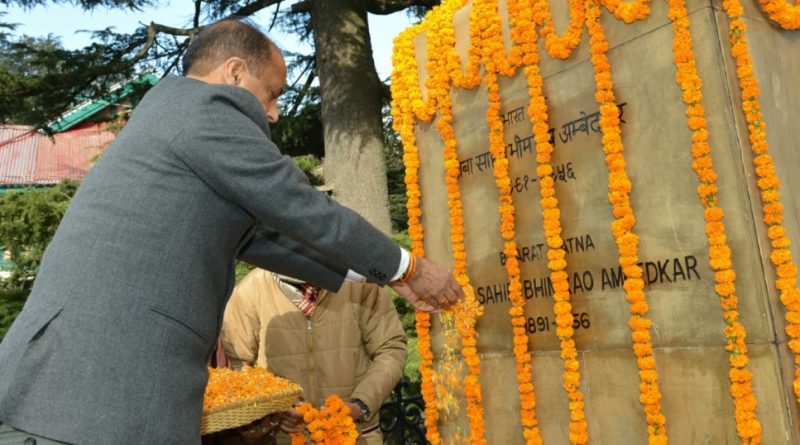 CM pays floral tributes to Dr. B.R. Ambedkar on his death anniversary HIMACHAL HEADLINES