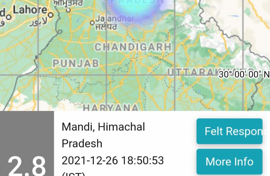 Light tremor jolt Mandi district HIMACHAL HEADLINES