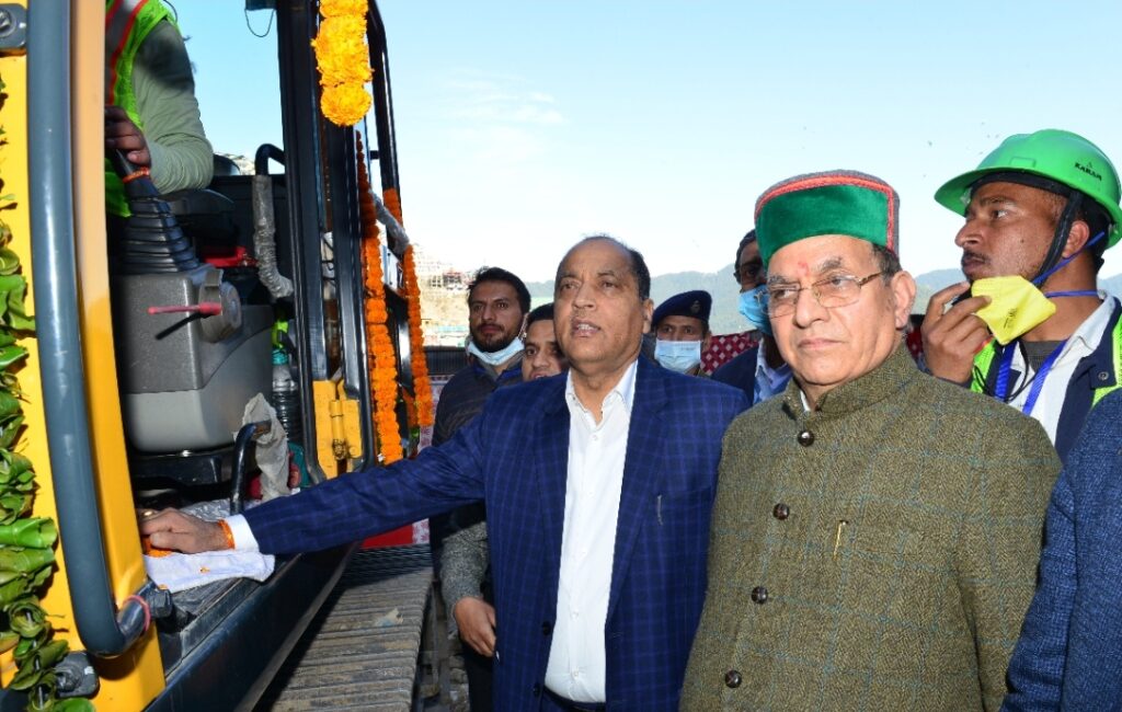 CM lays foundation stone of Rs.49 crore double lane Dhalli tunnel HIMACHAL HEADLINES