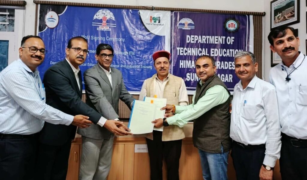 Technical Education Department and Pidilite Industries Ltd, Mumbai signs MoU to strengthen skill eco-system of state ITIs Technical Education Department and Pidilite Industries Ltd, Mumbai signs MoU to strengthen skill eco-system of state ITIs HIMACHAL HEADLINES