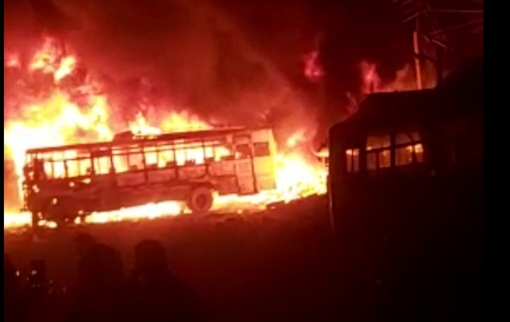 Dhalli HRTC workshop gutted in devastating fire Dhalli HRTC workshop gutted in devastating fire HIMACHAL HEADLINES