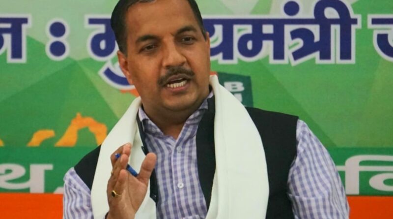 Congress only belives in dynasty politics : Jamwal HIMACHAL HEADLINES