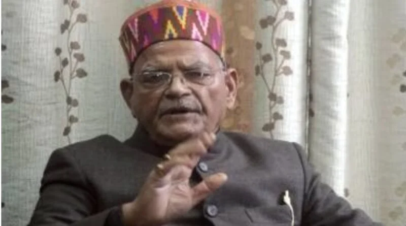 Governor expresses grief over demise of Former Union Minister  Pt. Sukh Ram HIMACHAL HEADLINES