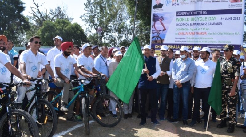 CM flags off Cyclothon and Awareness Campaign Rally HIMACHAL HEADLINES