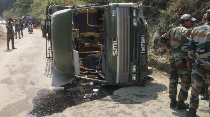 Four injured as Army vehicle overturn in Chamba HIMACHAL HEADLINES