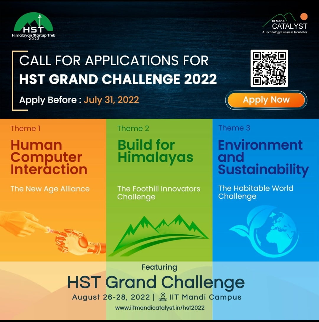 IIT Mandi Catalyst invites Applications for HST Startup Grand Challenge 2022 HIMACHAL HEADLINES