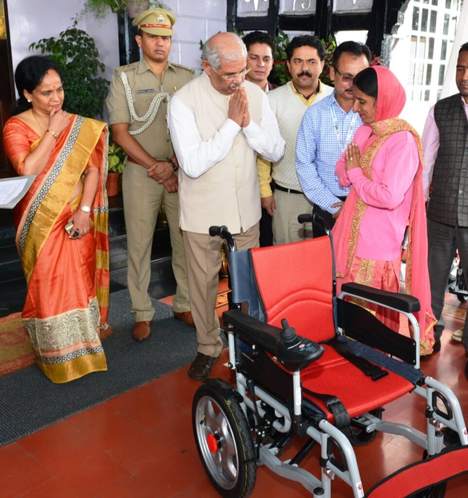 Governor presents automatic Wheel chairs with Joysticks to the beneficiaries HIMACHAL HEADLINES