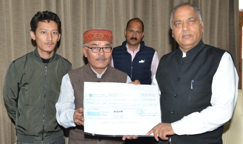 The Dalai Lama Trust Contributes 10 lakhs for CM Relief Fund The Dalai Lama Trust Contributes 10 lakhs for CM Relief Fund HIMACHAL HEADLINES