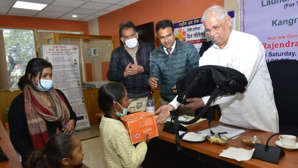 Governor launches samvedna kit programme for TB orphan children and Kangra Ni-Kshay kit Governor launches samvedna kit programme for TB orphan children and Kangra Ni-Kshay kit HIMACHAL HEADLINES