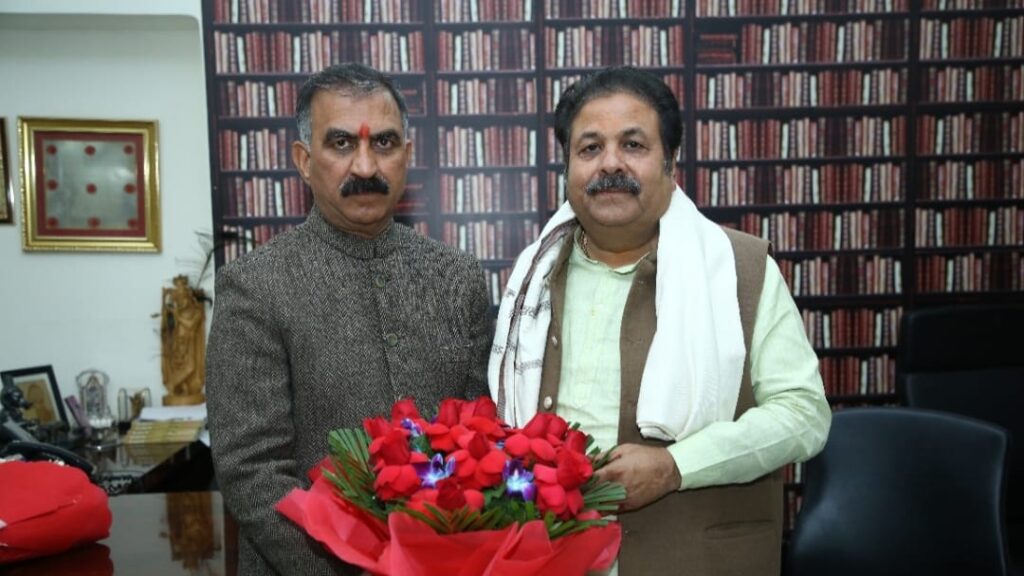 CM calls on Rajiv Shukla at New Delhi HIMACHAL HEADLINES