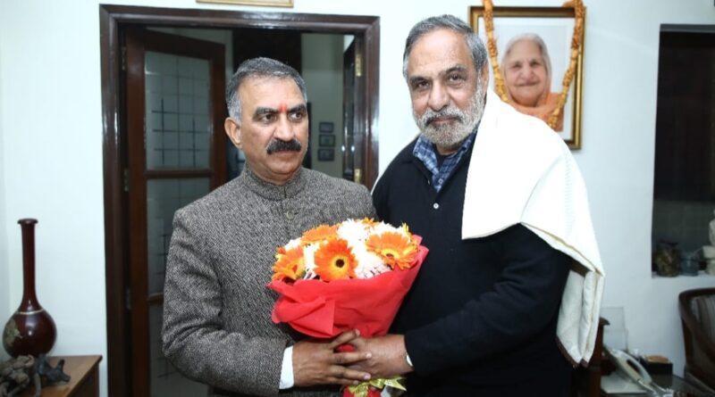 CM calls on Anand Sharma at New Delhi HIMACHAL HEADLINES