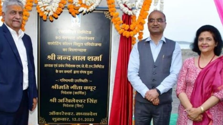 N L Sharma performed Bhumi Pujan at 90 MW Floating Solar Project in Omkareshwar,MP HIMACHAL HEADLINES