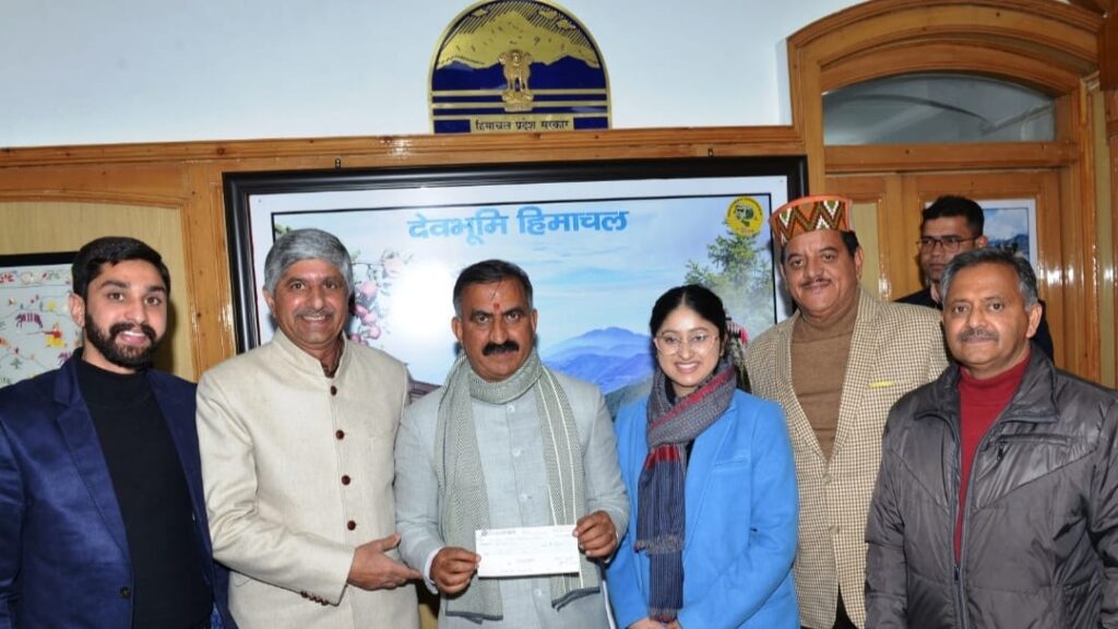 Contribution towards Mukhya Mantri Sukh-Aashray Sahayata Kosh HIMACHAL HEADLINES