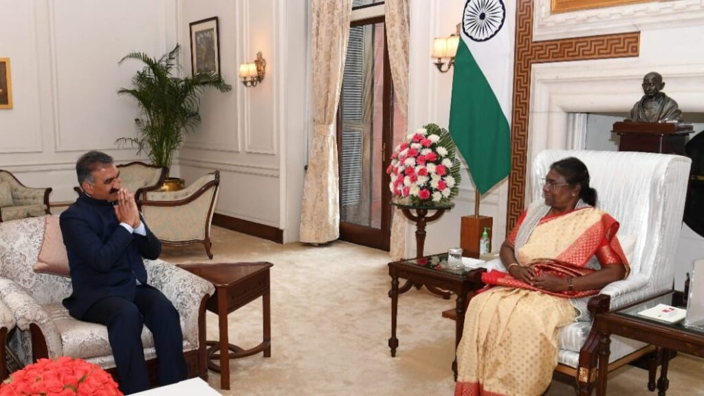 Sukhvinder Singh Sukhu called on Smt. Droupadi Murmu President of India HIMACHAL HEADLINES