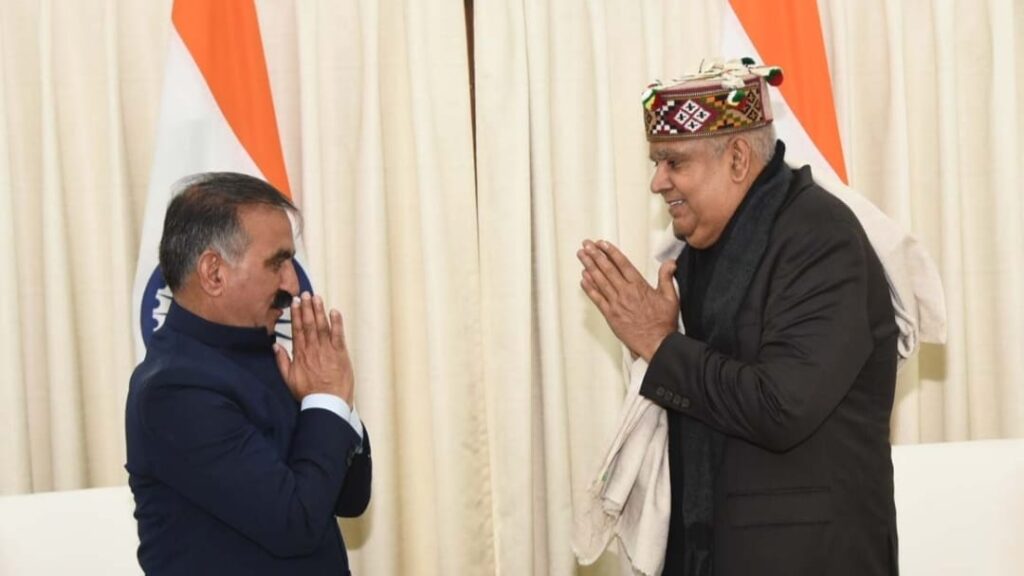 Sukhu meet Jagdeep Dhankhar at New Delhi today Sukhu meet Jagdeep Dhankhar at New Delhi today HIMACHAL HEADLINES