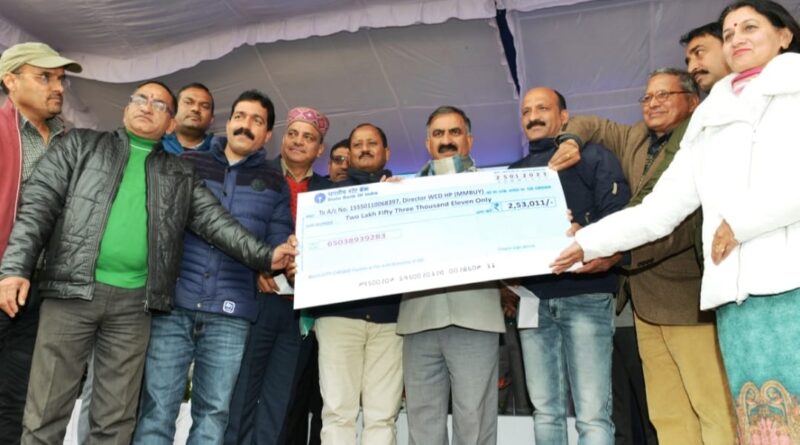 Delegation of lecturers association presented a cheque of 253011 (INR) to the CM HIMACHAL HEADLINES