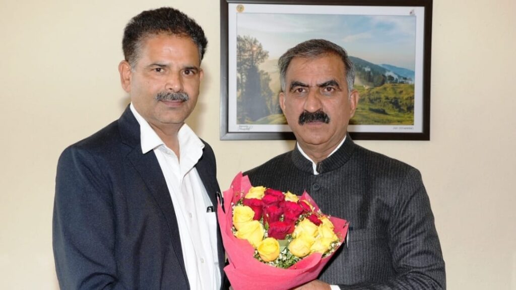 Sanjay Singh Chauhan Chairman called on CM Sukhvinder Singh Sukhu today Sanjay Singh Chauhan Chairman called on CM Sukhvinder Singh Sukhu today HIMACHAL HEADLINES
