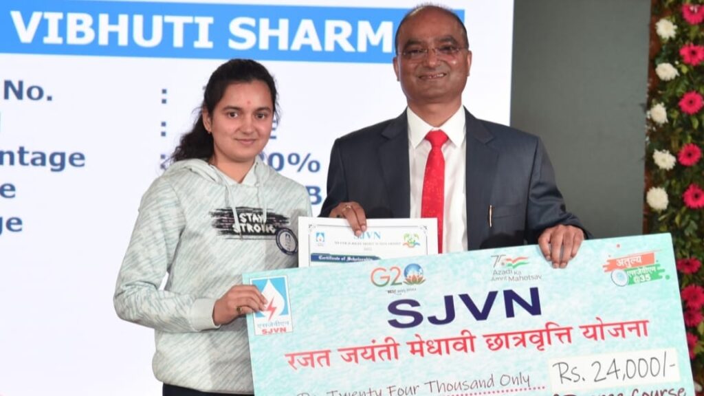SJVN awards Silver Jubilee Merit Scholarship to meritorious students SJVN awards Silver Jubilee Merit Scholarship to meritorious students HIMACHAL HEADLINES