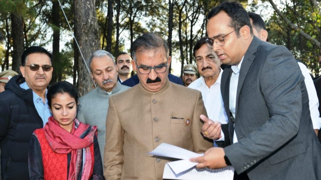 Reviewing heliport site documents at Salasi in Hamirpur HIMACHAL HEADLINES