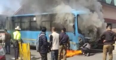 HRTC bus caught fire near lift bus stop in Shimla HIMACHAL HEADLINES