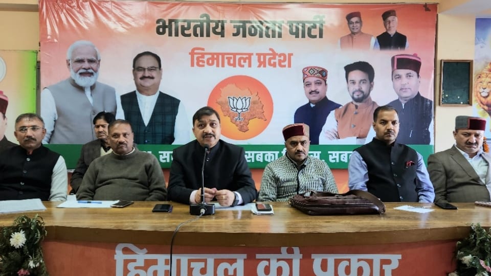 Congress government of lies will face a crushing defeat in municipal elections: Kashyap HIMACHAL HEADLINES