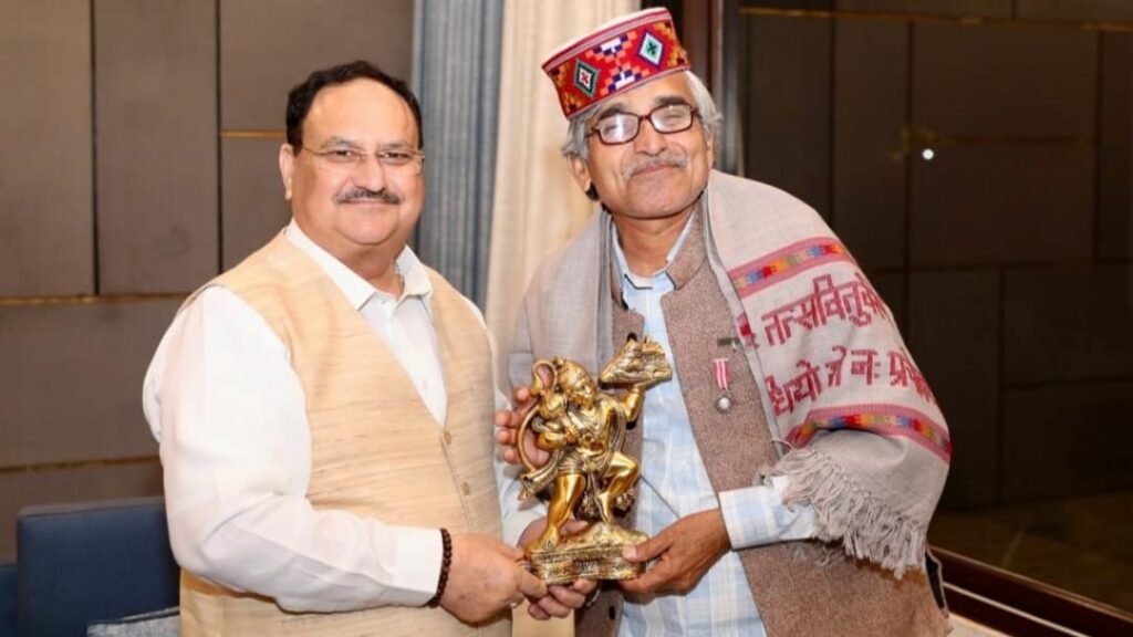 Padma Shri Nekram Sharma meets Nadda HIMACHAL HEADLINES