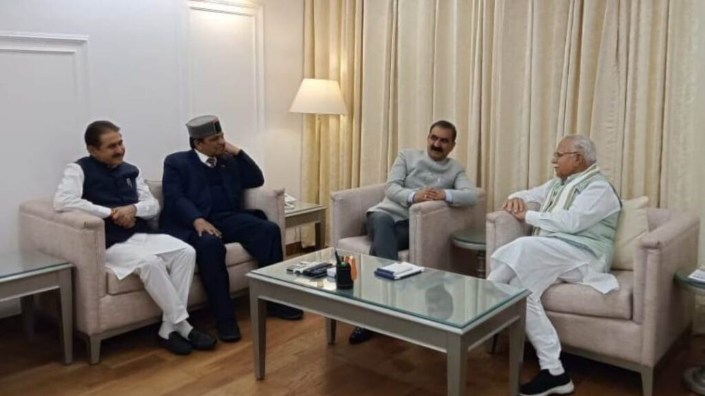 Sukhvinder Singh Sukhu met his Haryana counterpart Sukhvinder Singh Sukhu met his Haryana counterpart HIMACHAL HEADLINES