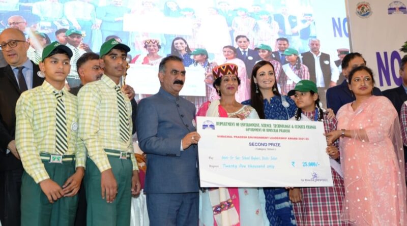 CM Sukhu distributes awards for environment preservation HIMACHAL HEADLINES