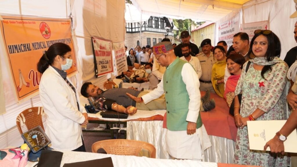 Governor Shukla inaugurates Blood Donation Camp HIMACHAL HEADLINES