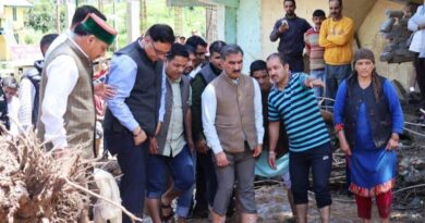 Sukhu visits flood-hit Thunag, announces rupees one lakh each to the affected families HIMACHAL HEADLINES