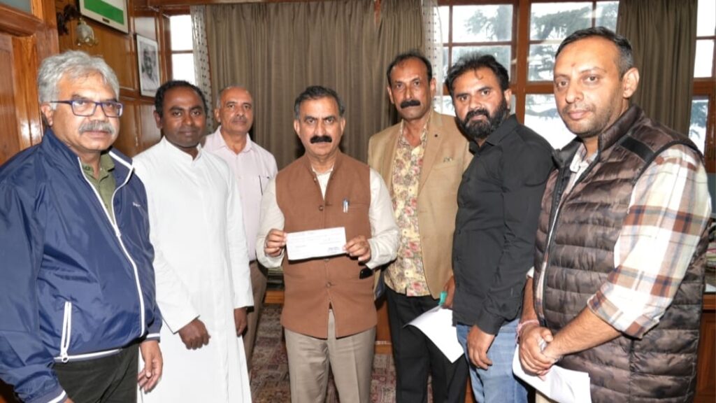 Shimla Christian Cemeteries Committee presented a cheque of Rupees Fifty-one thousand to CM Apda Rahat Kosh HIMACHAL HEADLINES