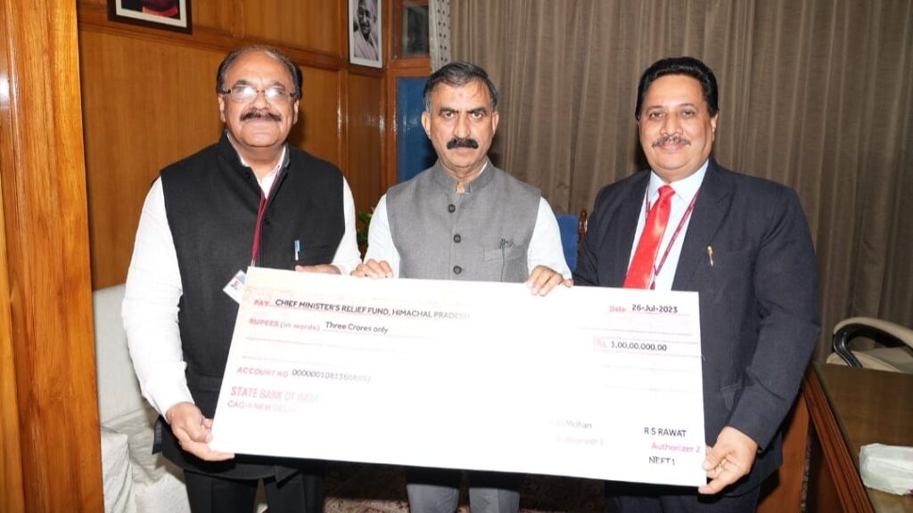 Rs. 3 crore donation by NHPC towards CM Relief Fund Rs. 3 crore donation by NHPC towards CM Relief Fund HIMACHAL HEADLINES