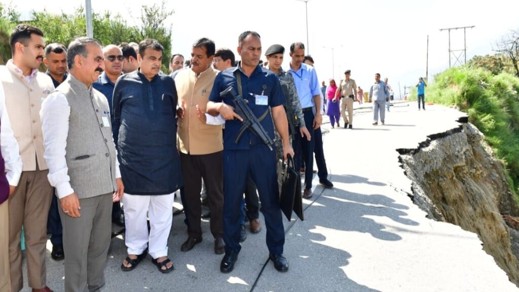 Sukhu and Gadkari take stock of flood hit Kullu district, interact with locals HIMACHAL HEADLINES