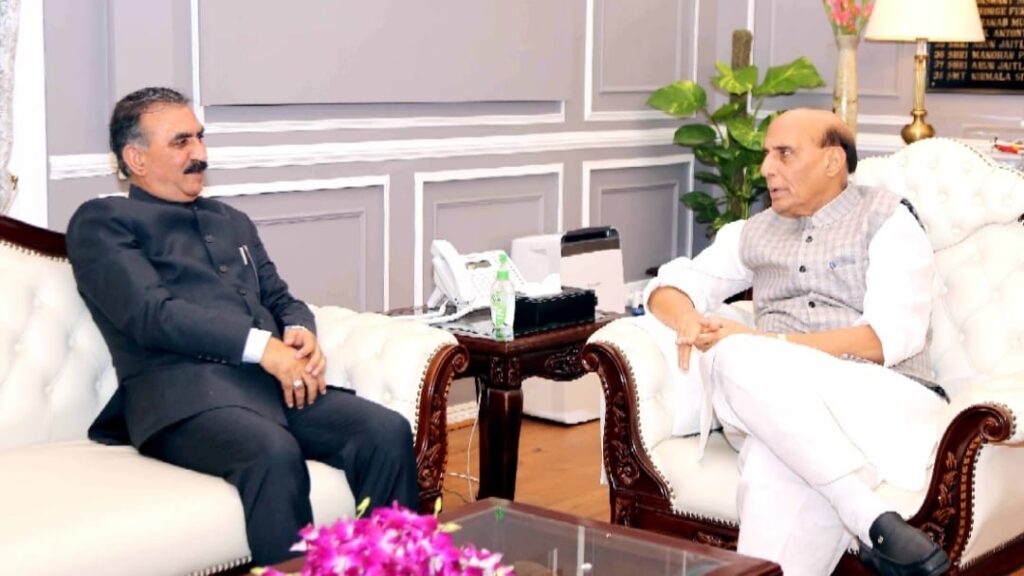 Sukhu Calls on Raksha Mantri, Urges construction of airstrip at Rangrik, and Shifting of Ammunition depot to Powari Sukhu Calls on Raksha Mantri, Urges construction of airstrip at Rangrik, and Shifting of Ammunition depot to Powari HIMACHAL HEADLINES