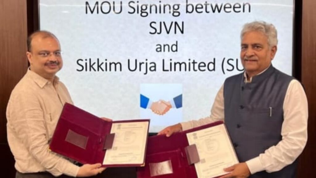 SJVN inks MOU for Power Trading with Sikkim Urja Limited HIMACHAL HEADLINES