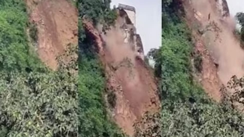 A portion of 15th Century Nalagarh fort damaged due to heavy rains HIMACHAL HEADLINES