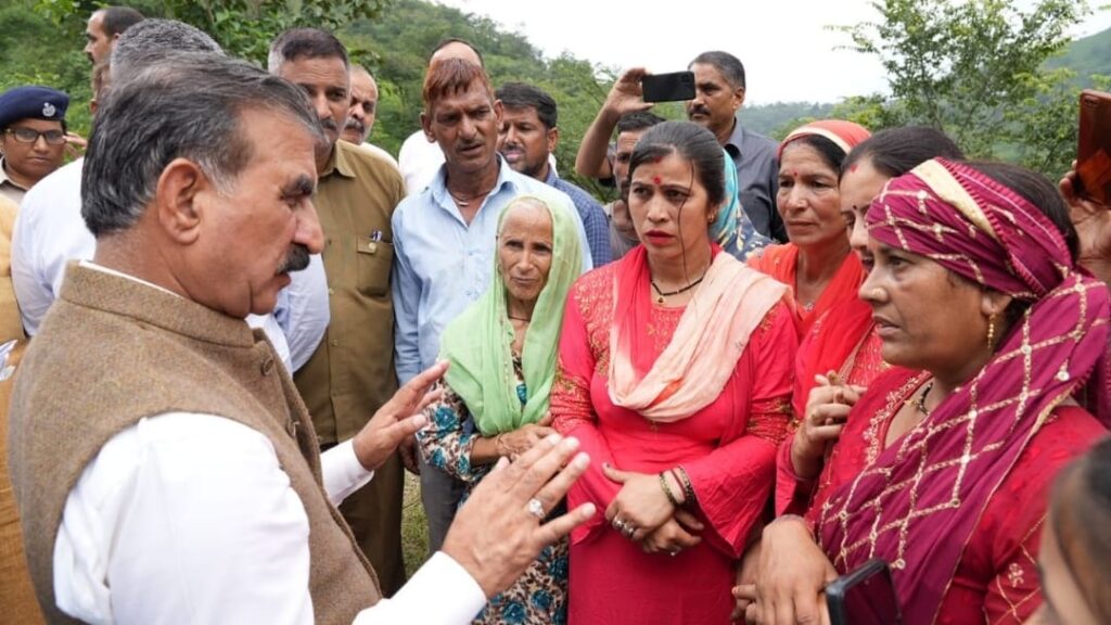 Sukhu interacts with affected families in Sarkhaghat, Estimated loss of around Rs.10,000 Cr Sukhu interacts with affected families in Sarkhaghat, Estimated loss of around Rs.10,000 Cr HIMACHAL HEADLINES