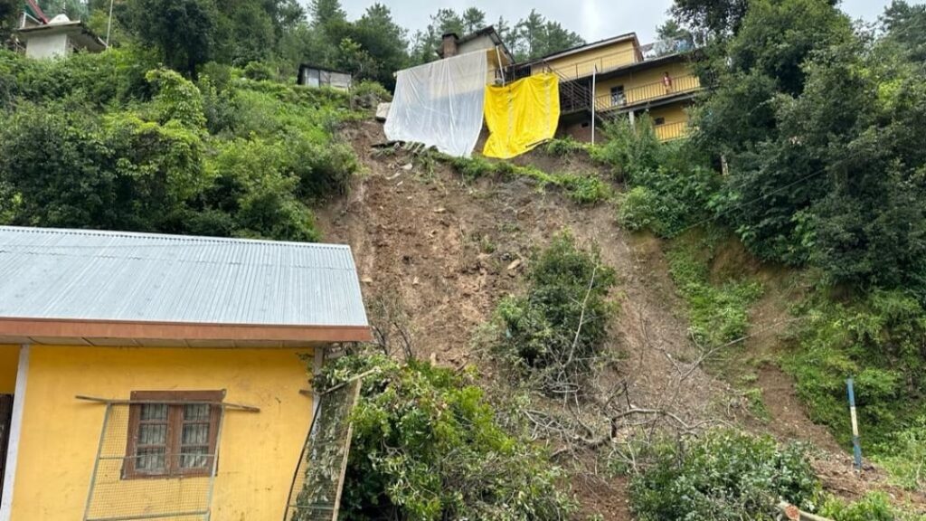 Two residential houses came under landslides in Koti and Himri Two residential houses came under landslides in Koti and Himri HIMACHAL HEADLINES