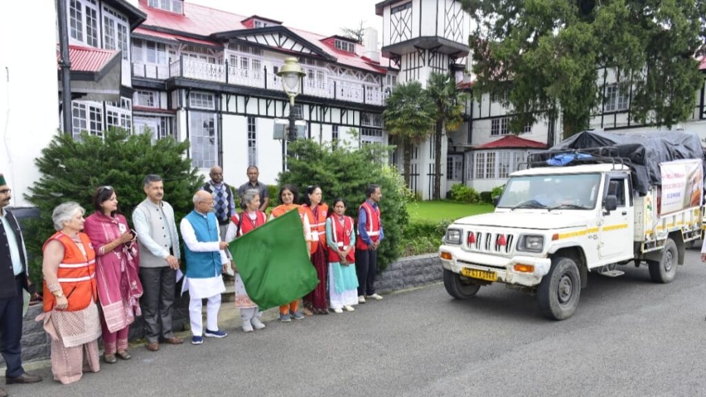 Himachal Governor flags off vehicles with relief material HIMACHAL HEADLINES