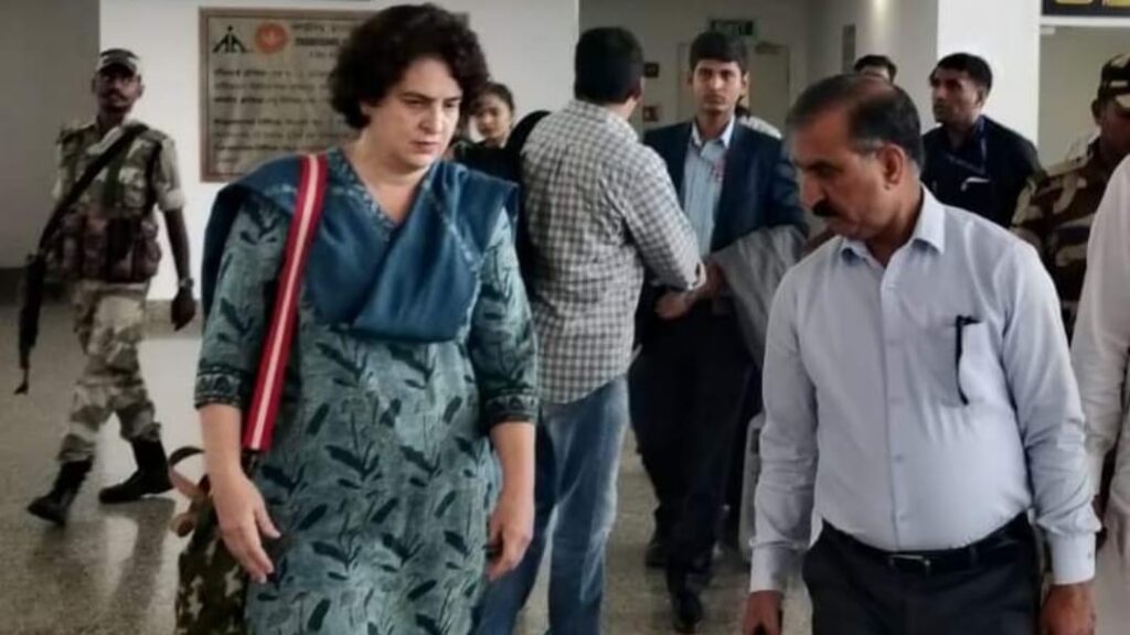 Priyanka Gandhi to visit rain-affected Kullu, Mandi and Solan districts HIMACHAL HEADLINES