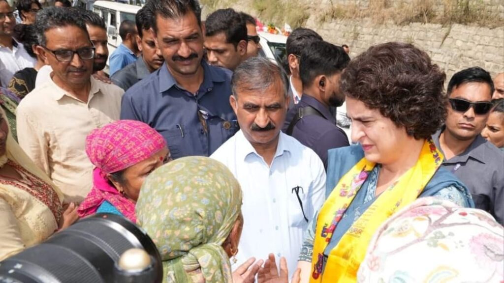 Priyanka Gandhi urges the Union Government to announce  Himachal Rain disaster a National Calamity HIMACHAL HEADLINES
