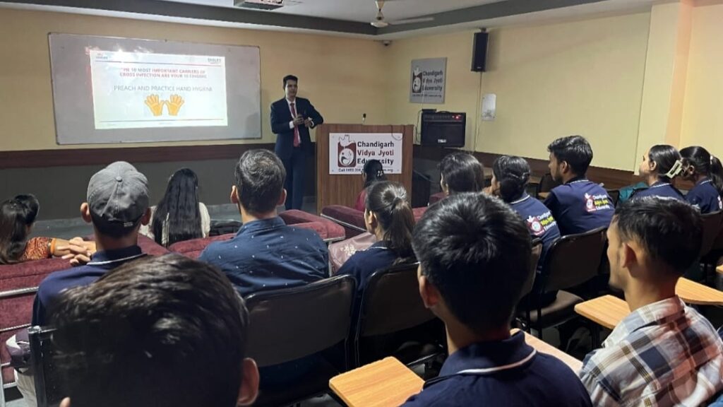 Guest lecture on infection control organized at Chandigarh Vidya Jyoti Eduversity Guest lecture on infection control organized at Chandigarh Vidya Jyoti Eduversity HIMACHAL HEADLINES