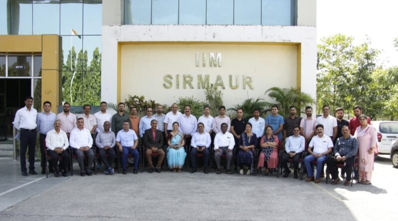 IIM Sirmaur organized Programme on "Leading to Innovate: Building a start-up ecosystem for Technical Institutions." HIMACHAL HEADLINES