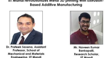 IIT Mandi revolutionizes Metal 3D printing with Extrusion-Based Additive Manufacturing HIMACHAL HEADLINES