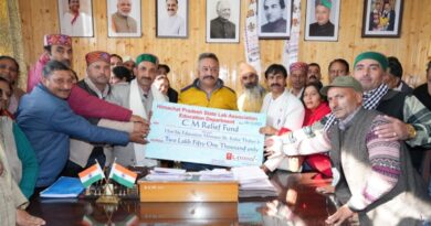 HP Lab Association contributes Rs. 2.5 Lakh towards CM Relief Fund HIMACHAL HEADLINES