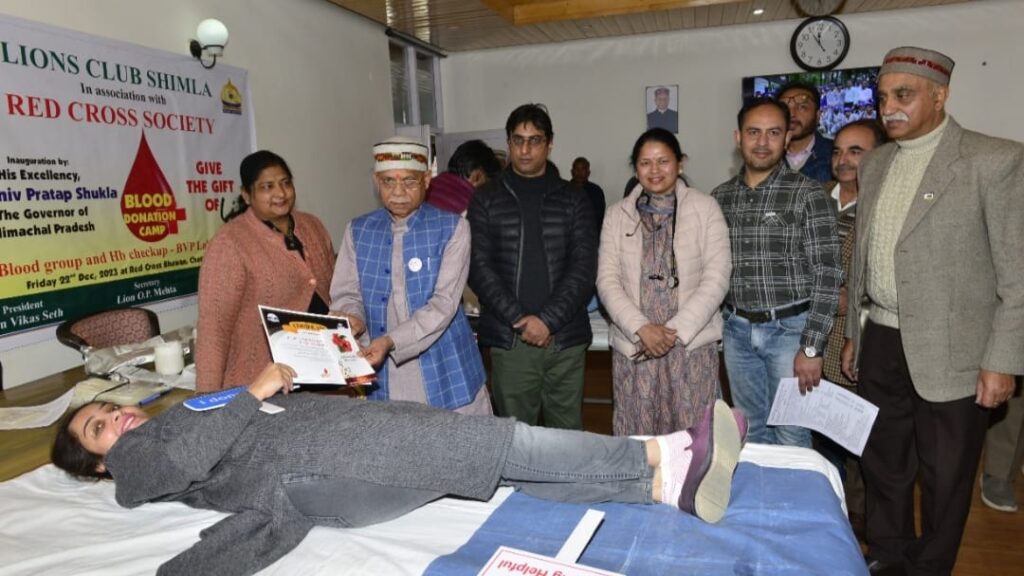 Governor Shukla inaugurated Blood Donation Camp in Shimla HIMACHAL HEADLINES