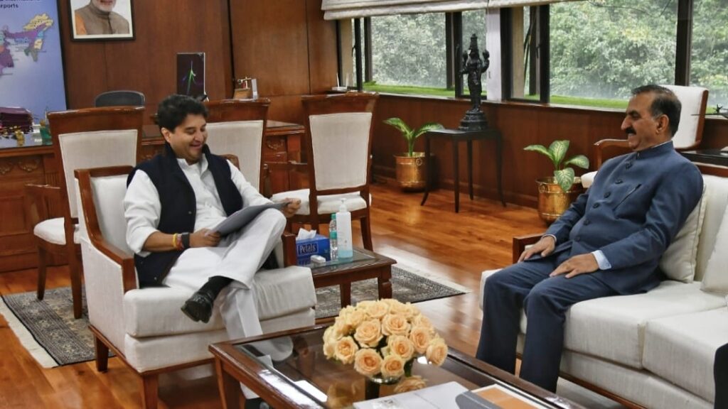 Sukhu urges Jyotiraditya Scindia to accelerate expansion work of the Kangra airport Sukhu urges Jyotiraditya Scindia to accelerate expansion work of the Kangra airport HIMACHAL HEADLINES